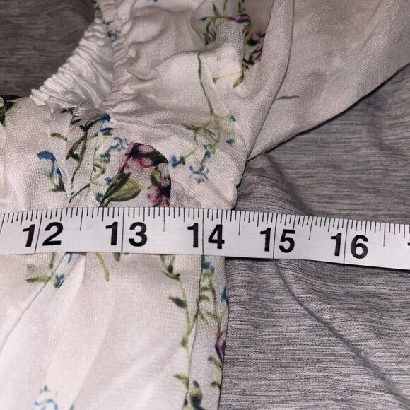 Nasty Gal White Floral Bodycon Smocked Ruffle Cottegecore Fairy Dress Size 4 - Picture 8 of 10